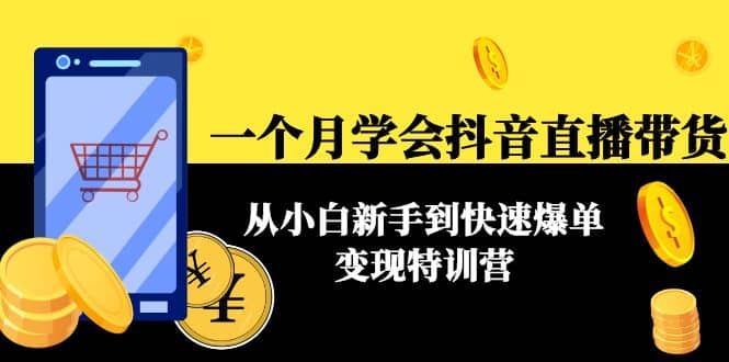一个月学会抖音直播带货：从小白新手到快速爆单变现特训营(63节课)-牵机网