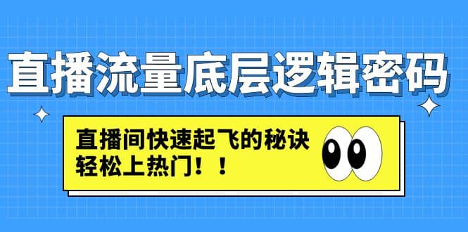 直播流量底层逻辑密码：直播间快速起飞的秘诀，轻松上热门-牵机网