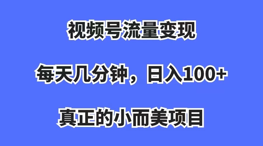 视频号流量变现，每天几分钟，收入100+，真正的小而美项目-牵机网