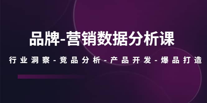 品牌-营销数据分析课，行业洞察-竞品分析-产品开发-爆品打造-牵机网
