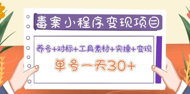 毒案小程序变现项目：养号+对标+工具素材+实操+变现-牵机网