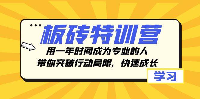 板砖特训营，用一年时间成为专业的人，带你突破行动局限，快速成长-牵机网