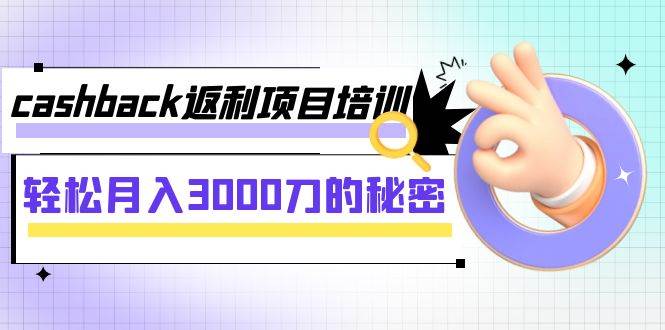 cashback返利项目培训：轻松月入3000刀的秘密（8节课）-牵机网