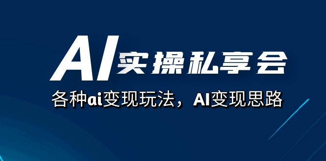 AI实操私享会，各种ai变现玩法，AI变现思路（67节课）-牵机网