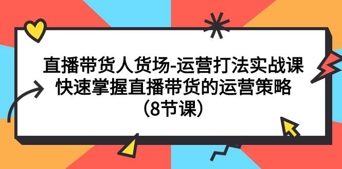 直播带货人货场-运营打法实战课：快速掌握直播带货的运营策略（8节课）-牵机网