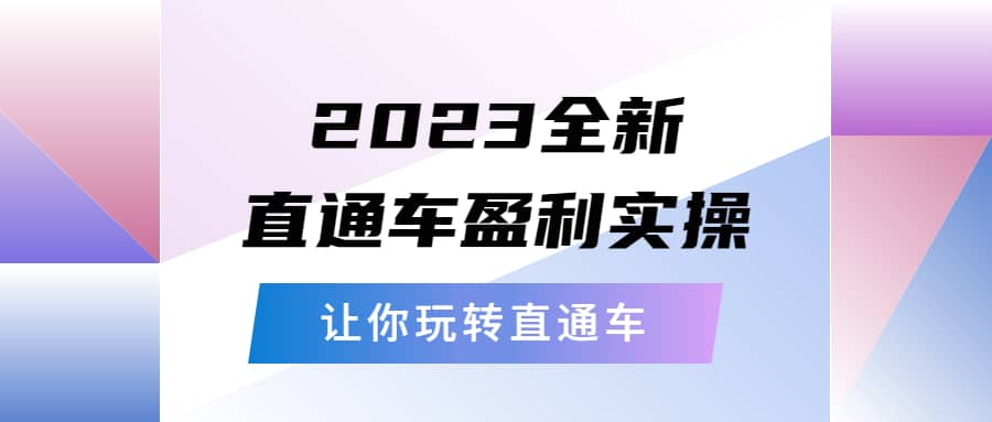 2023全新直通车·盈利实操：从底层，策略到搭建，让你玩转直通车-牵机网