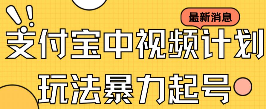 支付宝中视频玩法暴力起号影视起号有播放即可获得收益（带素材）-牵机网
