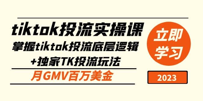 tiktok投流实操课：掌握tiktok投流底层逻辑+独家TK投流玩法-牵机网
