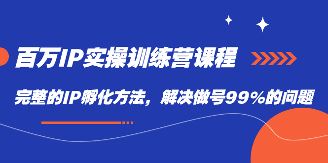 百万IP实战训练营课程，完整的IP孵化方法，解决做号99%的问题-牵机网