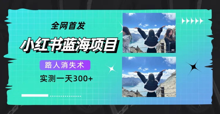 全网首发，小红书蓝海项目，路人消失术，实测一天300+（教程+工具）-牵机网