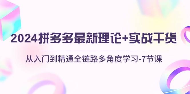 2024拼多多 最新理论+实战干货，从入门到精通全链路多角度学习-7节课-牵机网