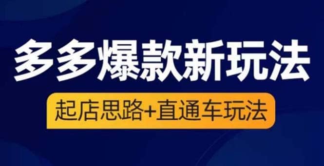 2023拼多多爆款·新玩法：起店思路+直通车玩法（3节精华课）-牵机网