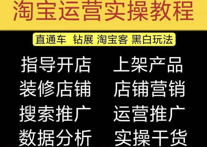 2023淘宝开店教程0基础到高级全套视频网店电商运营培训教学课程（2月更新）-牵机网