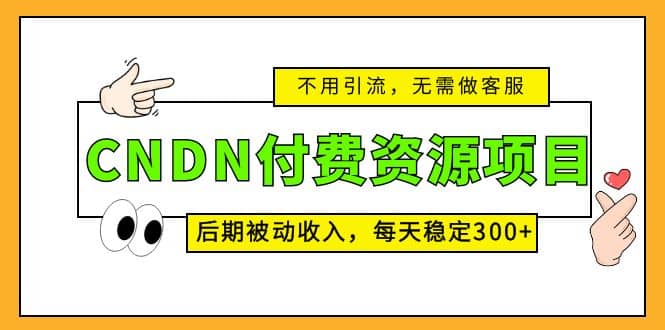 CNDN付费资源项目，不用引流，无需做客服，后期被动收入-牵机网