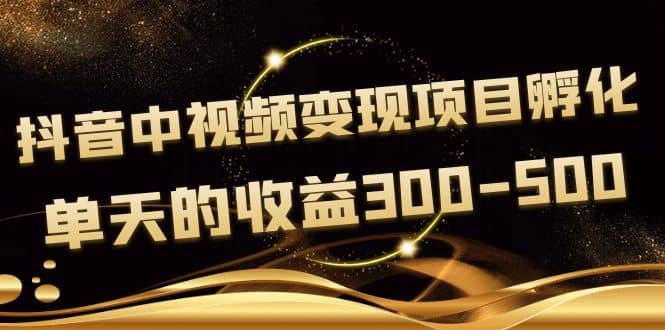 黄岛主《抖音中视频变现项目孵化》单天的收益300-500 操作简单粗暴-牵机网