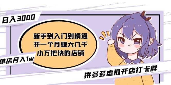拼多多虚拟开店打卡群：新手到入门到精通-牵机网