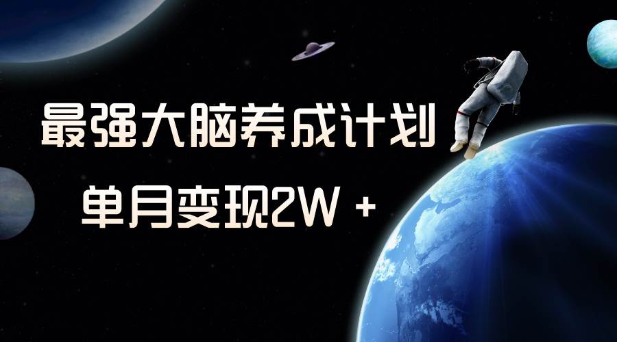 冷门虚拟项目，最强大脑养成计划，一个月变现2W＋-牵机网