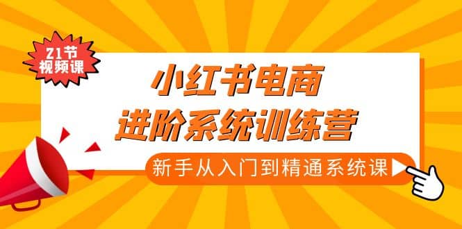 小红书电商进阶系统训练营：新手从入门到精通系统课（21节视频课）-牵机网