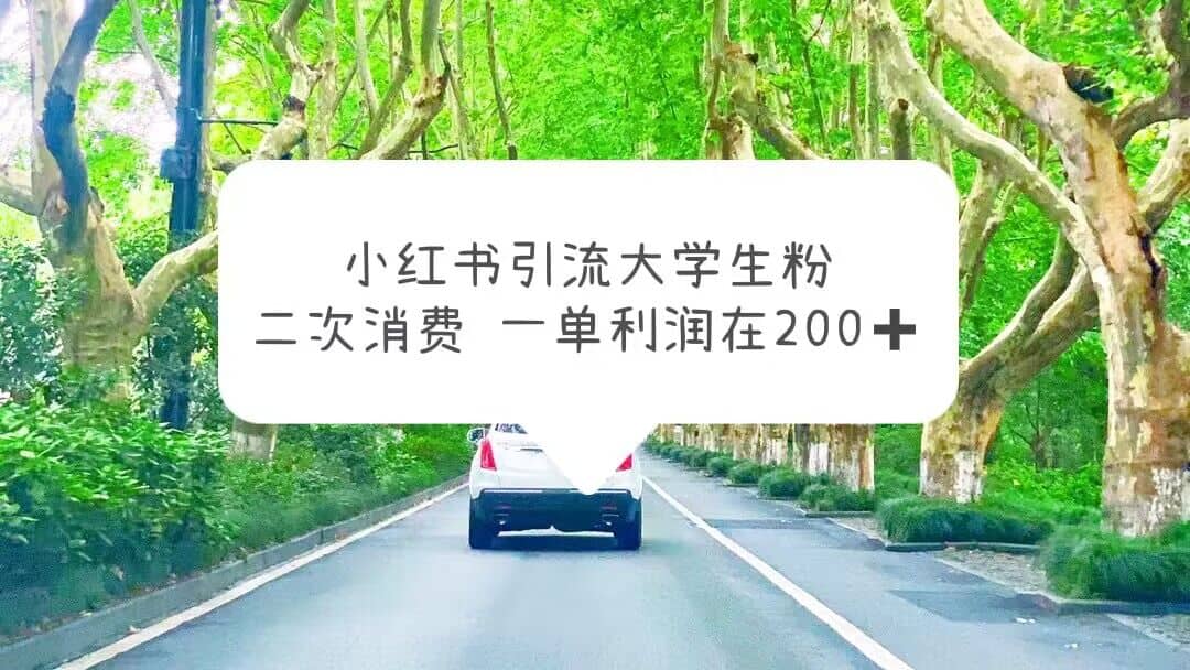 小红书引流大学生粉，变现项目，一单利润在200+（教程+资源）-牵机网