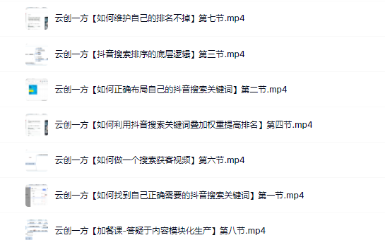 云创一方2022抖音SEO系列课程，教你如何快速上抖音搜索排名第一-牵机网