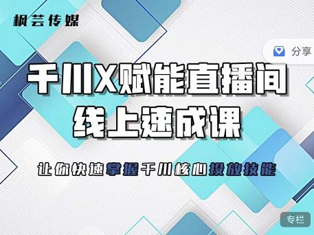 枫芸传媒-线上千川提升课，提升千川认知，提升千川投放效果-牵机网