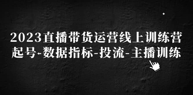 2023直播带货运营线上训练营，起号-数据指标-投流-主播训练-牵机网