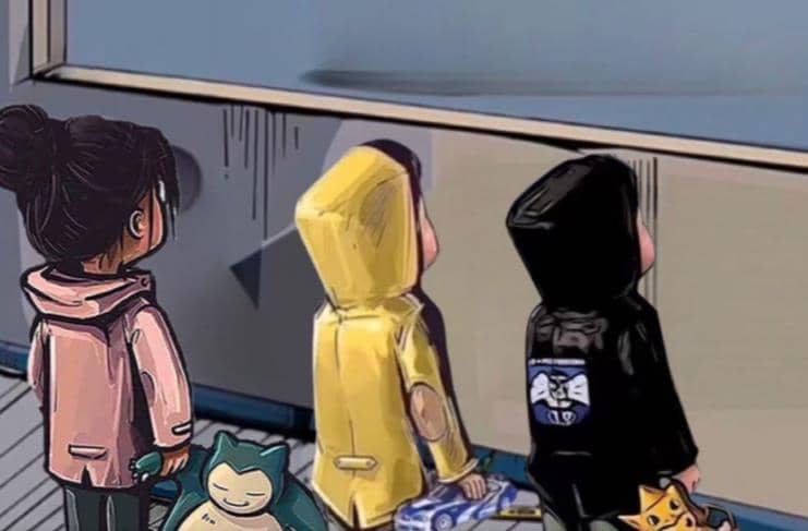 橱窗看车男孩汽车头像制作项目-牵机网