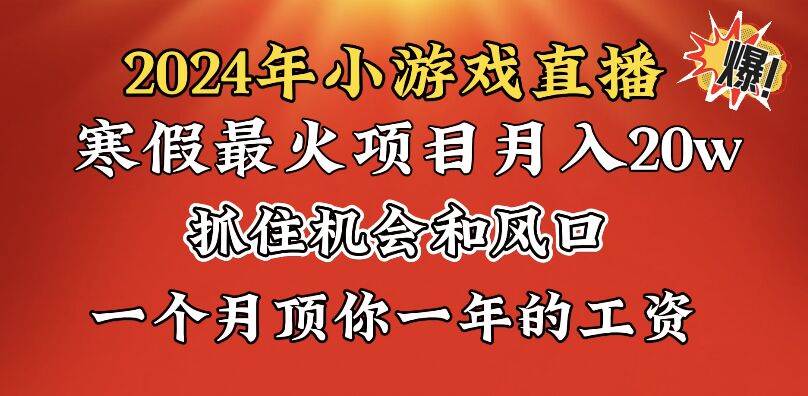 2024年寒假爆火项目，小游戏直播月入20w+，学会了之后你将翻身-牵机网