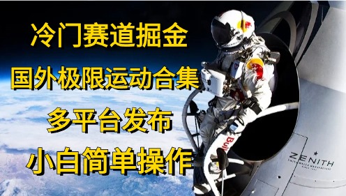 冷门赛道掘金，极限运动合集，多平台发布，小白简单操作-牵机网