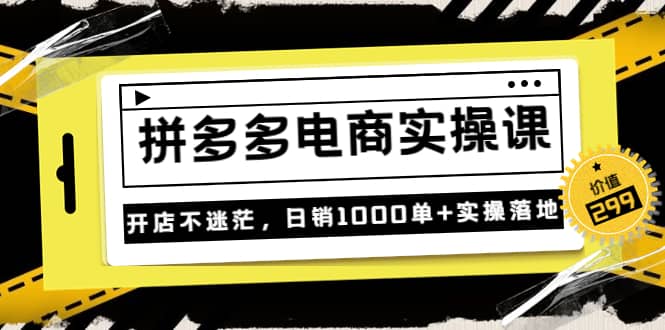 《拼多多电商实操课》开店不迷茫，日销1000单+实操落地（价值299元）-牵机网