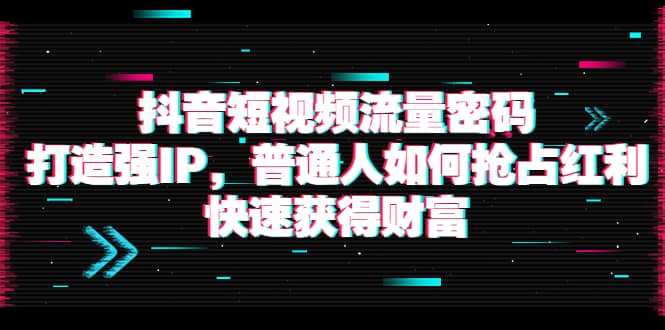 抖音短视频流量密码：打造强IP，普通人如何抢占红利，快速获得财富-牵机网