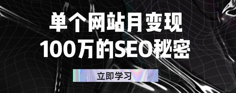 单个网站月变现100万的SEO秘密，百分百做出赚钱站点-牵机网