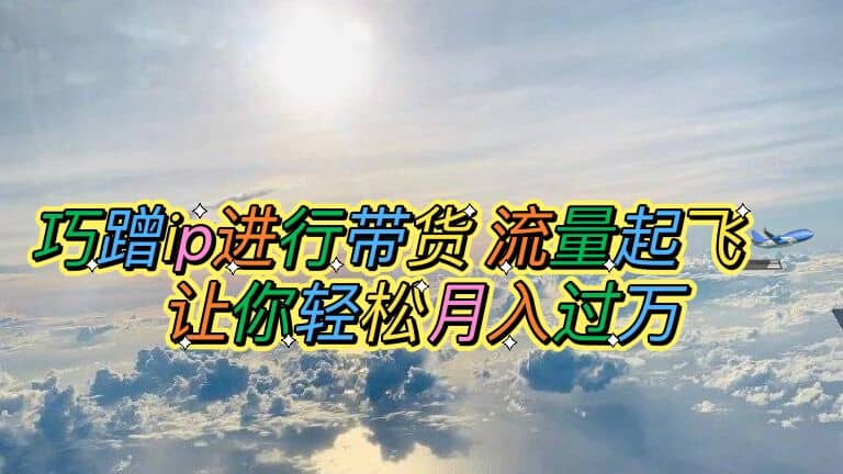 巧蹭ip进行带货，流量起飞，让你轻松月入过万-牵机网