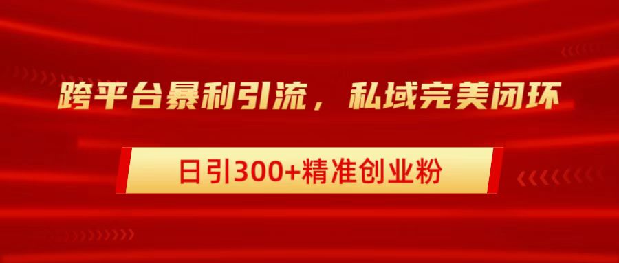 跨平台暴力引流，私域完美闭环，日引300+精准创业粉-牵机网
