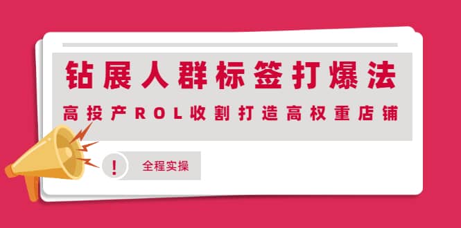 钻展人群标签打爆法，高投产ROL收割打造高权重店铺(全程实操)-牵机网