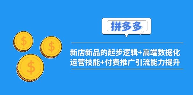 2022拼多多：新店新品的起步逻辑+高端数据化运营技能+付费推广引流能力提升-牵机网