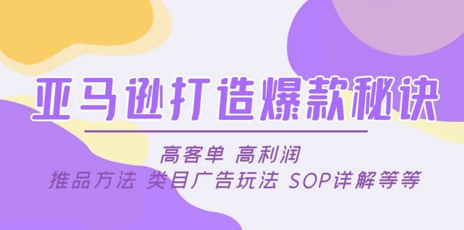 亚马逊打造爆款秘诀：高客单 高利润 推品方法 类目广告玩法 SOP详解等等-牵机网