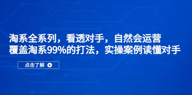 淘系全系列，看透对手，自然会运营，覆盖淘系99%·打法，实操案例读懂对手-牵机网