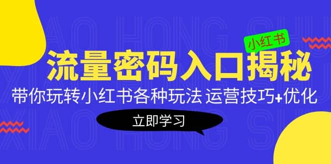 小红书流量密码入口揭秘：带你玩转小红书各种玩法 运营技巧+优化-牵机网