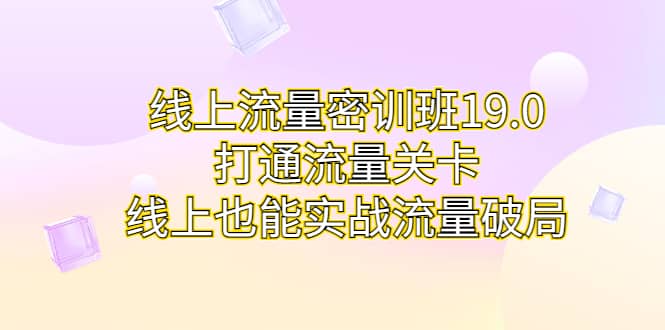 线上流量密训班19.0，打通流量关卡，线上也能实战流量破局-牵机网