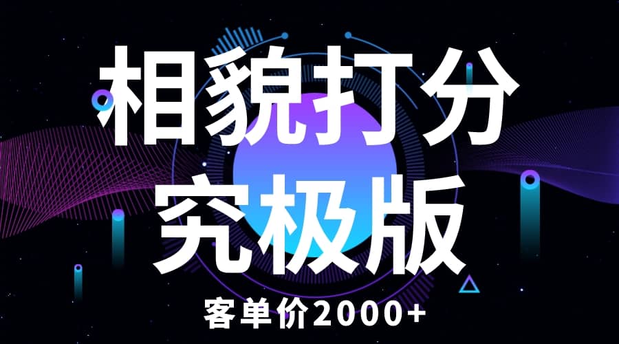 相貌打分究极版，客单价2000+纯新手小白就可操作的项目-牵机网