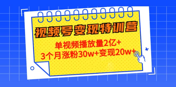 20天视频号变现特训营：单视频播放量2亿+-牵机网