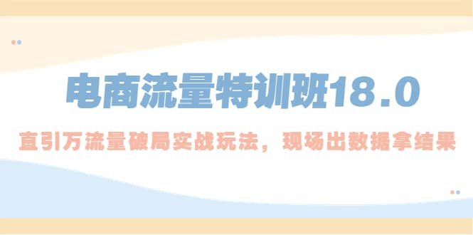 电商流量特训班18.0，直引万流量破局实操玩法，现场出数据拿结果-牵机网