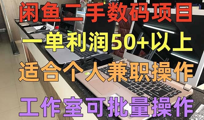 闲鱼二手数码项目，个人副业低保收入，工作室批量放大操作-牵机网