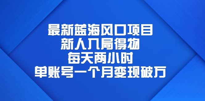 最新蓝海风口项目，新人入局得物，每天两小时，单账号一个月变现破万-牵机网