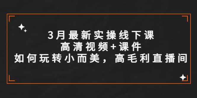 3月最新实操线下课高清视频+课件，如何玩转小而美，高毛利直播间-牵机网