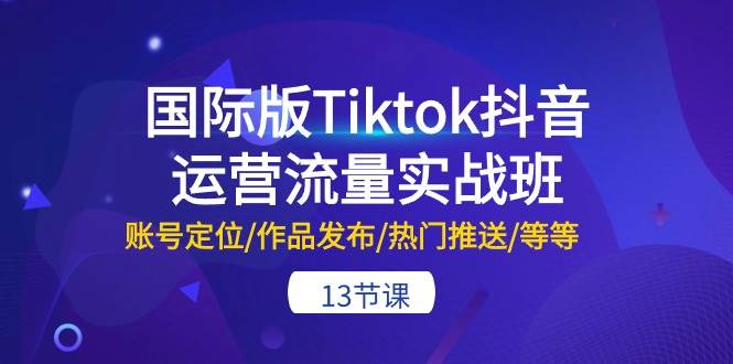 国际版Tiktok抖音运营流量实战班：账号定位/作品发布/热门推送/等等-13节-牵机网