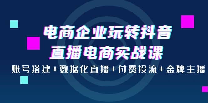 电商企业玩转抖音直播电商实战课：账号搭建+数据化直播+付费投流+金牌主播-牵机网