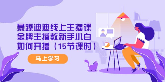 暴躁迪迪线上主播课，金牌主播教新手小白如何开播（15节课时）-牵机网