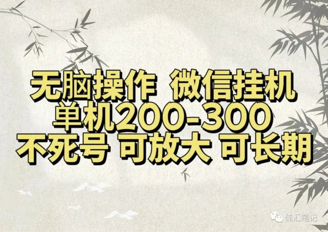 无脑操作微信视频号挂机单机200-300一天，不死号，可放大，工作室实测-牵机网
